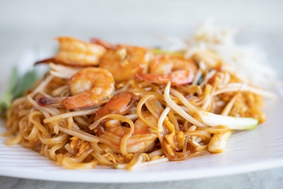 Pad Thai noodles with shrimp